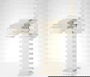 Single Handle Monoblock Bathroom Sink Faucet in Brushed Nickel